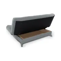 Sofá cama de tres plazas Viola con contenedor gris