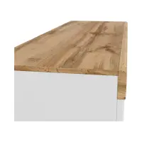 Tocador Holten 106 cm con cajón y estante blanco brillo