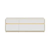 Mueble RTV Kim con 3 cajones y puertas roble riva claro/blanco