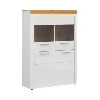 Vitrina Horton 119 cm con 4 puertas blanco brillo