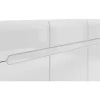 Cómoda Azteca Trio 150 cm con 3 puertas y 3 cajones blanco brillo