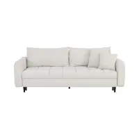 Sofá de tres plazas Sorella convertible con arcón chenilla perla