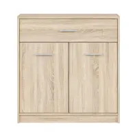 Cómoda Nepo Plus 80 cm con 2 puertas y un cajón roble sonoma