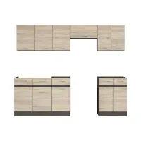 Conjunto de cocina Junona Line 240 cm roble sonoma con encimera
