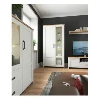 Vitrina Loksa 102 cm con 2 puertas pino andersen blanco