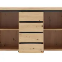 Комод Larios 143 см з 2 дверцятами та 4 шухлядами дуб артізан/чорний