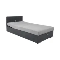 Sofá cama Rico con contenedor y respaldo ajustable gris