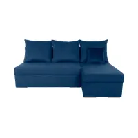 Sofá rinconera universal Laro convertible con arcón azul marino