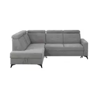 Sofá rinconera izquierdo Amado convertible con arcón gris
