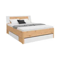 Cama Saturn 160x200 con 3 cajones roble artisan/blanco