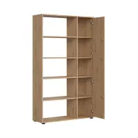 Estantería Space Office 120 cm con puertas y 5 estantes roble artisan