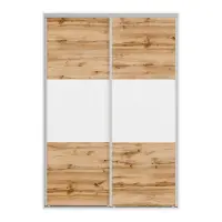 Armario de puertas correderas Flex 150 cm blanco/roble wotan