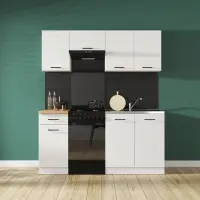 Conjunto de cocina Junona Line 170 cm brillo tiza sin encimera