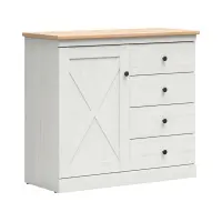 Cómoda Frija 103 cm con puertas y 4 cajones pino andersen blanco