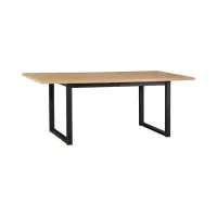 Mesa extensible rectangular Lankin 140-180/80 roble artisan/negro