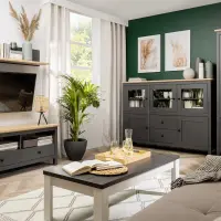 Vitrina Hesen 71 cm con 2 puertas grafito