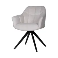 Silla tapizada Chort giratoria crema