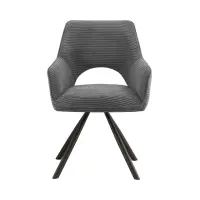 Silla tapizada Jason giratoria de pana gris