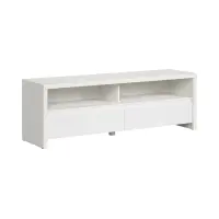 Mueble RTV Kaspian 143 cz con 2 cajones y un estante blanco