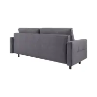 Sofá de tres plazas Torent convertible de terciopelo gris