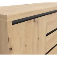 Комод Larios 143 см з 2 дверцятами та 4 шухлядами дуб артізан/чорний