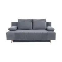 Sofá cama de tres plazas Leon con arcón gris