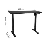 Escritorio gaming Emil 2 con regulación eléctrica 120 cm negro