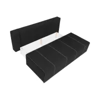 Sofá de tres plazas Street IV LUX 3DL convertible con arcón negro