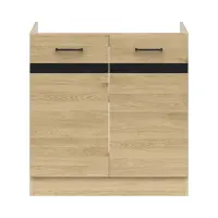 Mueble de cocina para fregadero Junona Line 80 cm con 2 puertas roble bernstein