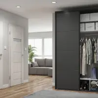 Armario corredero Flex 150 cm con espejo grafito