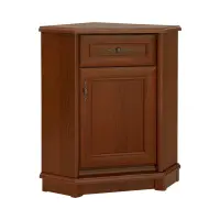 Cómoda de esquina Kent 60 cm con puertas y cajón castaño