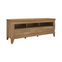 Mueble RTV Bergen 156 cm con 3 cajones y estante alerce sibiu dorado