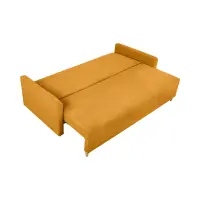 Sofá de tres plazas Sigma convertible con arcón amarillo