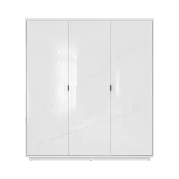 Armario de tres puertas Forn 180 cm blanco alto brillo