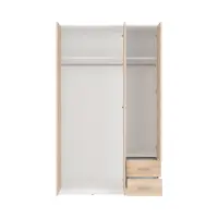 Armario de tres puertas Nepo Plus 118 cm con cajones blanco/roble sonoma