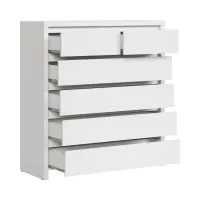 Cómoda Kaspian 105 cm con 6 cajones blanca