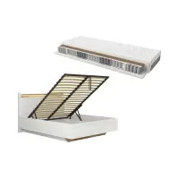 Conjunto de cama Alameda blanco brillo con somier y colchón Ceres AV 160x200