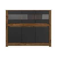 Vitrina Ruso 149 cm con 6 puertas roble april/negro mate