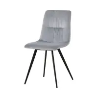 Silla tapizada Jamil de terciopelo plateado