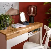 Tocador Holten 106 cm con cajón y estante blanco brillo