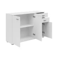 Cómoda Noeda 106 cm con 3 puertas y 2 cajones blanca