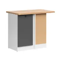 Armario bajo de cocina de rincón Junona Line derecho grafito con encimera ocupa rincón 100x60 cm