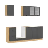 Кухонный гарнитур Junona Line 220 см графитовый