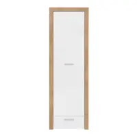 Estantería Balder 62 cm con puertas y cajón roble riviera/blanco brillo