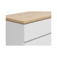 Cómoda Yamael 135 cm con 3 puertas y un cajón roble artisan/blanco