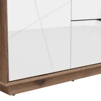 Armario de dos puertas Forn 94 cm con cajones roble delano oscuro/blanco brillo