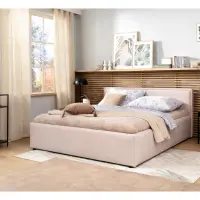 Cama tapizada Nedin 160x200 beige