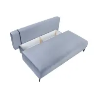 Sofá de tres plazas Sentila con cama y arcón gris