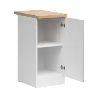 Armario de cocina inferior Junona Line 40 cm derecho gris claro brillo con encimera