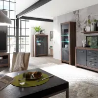 Cómoda Balin 160 cm con 2 puertas y 3 cajones roble monastery/roble negro